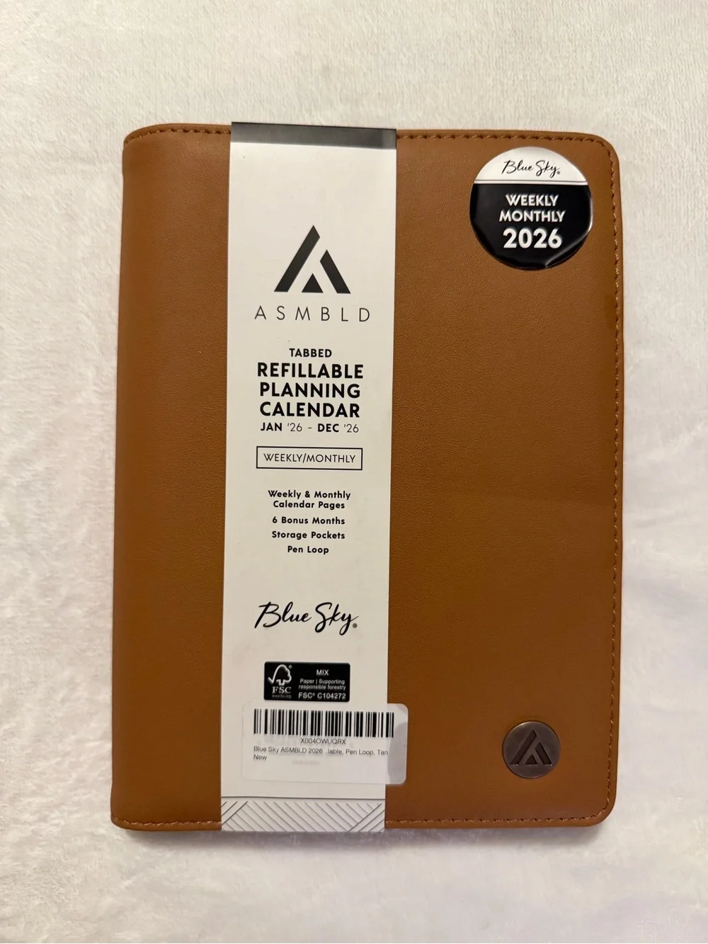 Blue Sky ASMBLD Refillable Planning Calendar Tan January 2026-December 2026